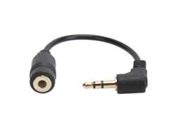 Cable De Extensión De Audio De 3,5 Mm Y 90 Grados, 3 Polos, Macho A Hembra, Negro, Para Auriculares.