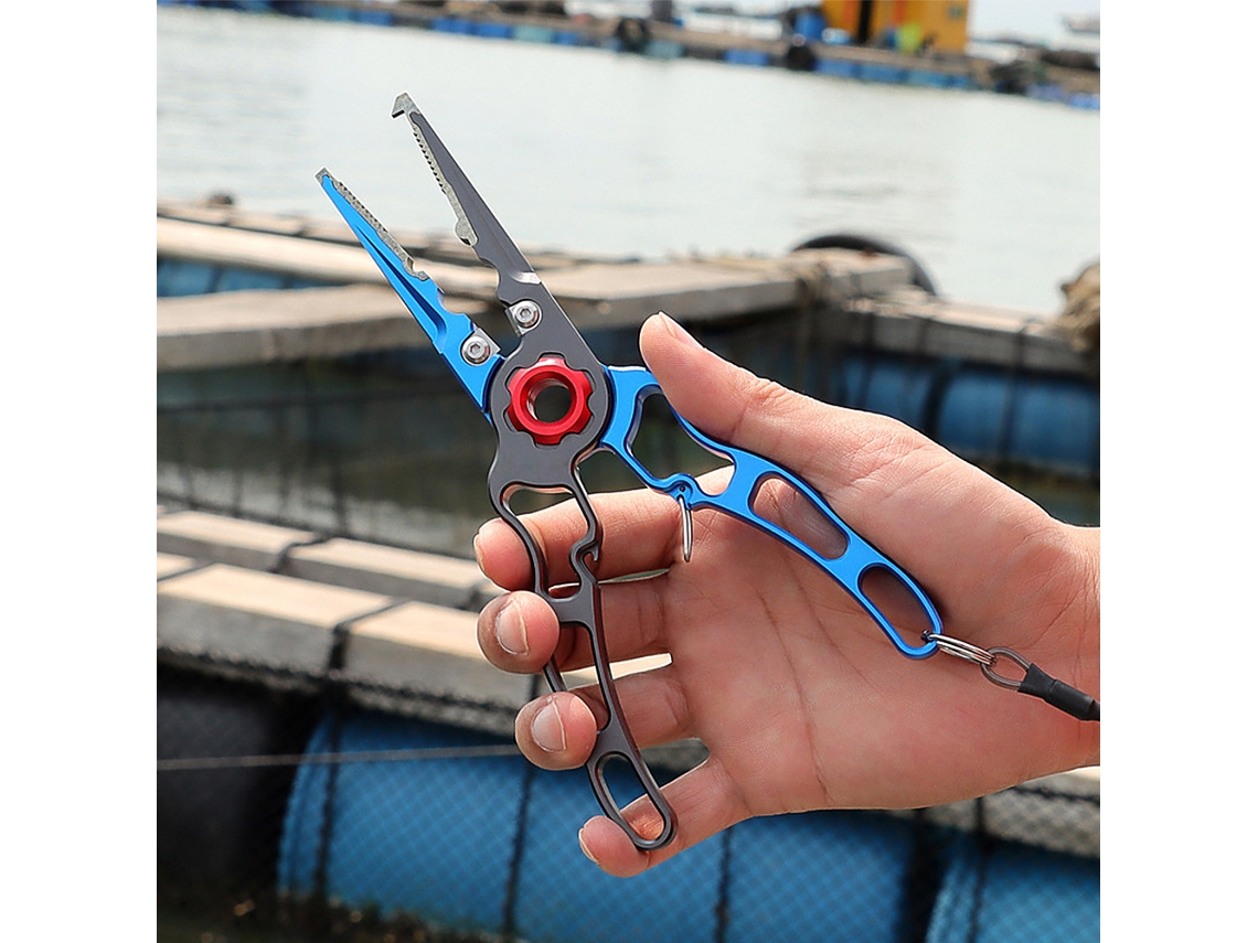 Alicates de pesca de aluminio con prácticos accesorios