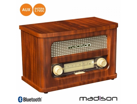 Radio FM portátil con Bluetooth Vintage Madison