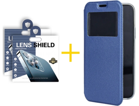 Carcasa + 2 Protectores de Cámara para Samsung Galaxy S21 Plus 5G SKYHE Azul