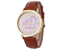 Reloj Casual Fashion Unisex De Cuarzo Con Correa De Cuero Café Zhoulianfa