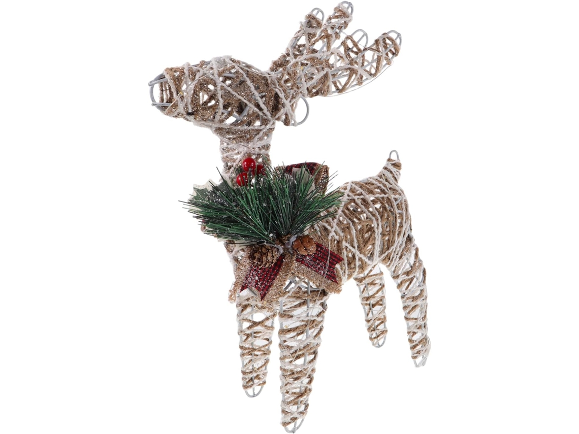 Guirnalda De Luces Con Forma De Reno Y Detalles De Cuerda Para Decorar Mesas O Jardines.