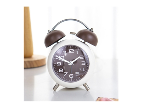 Despertador de conejo animal de dibujos animados de 4 pulgadas con campana doble y luces Reloj de escritorio HHZ