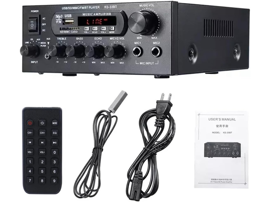 Amplificador Hifi Bluetooth De 1200 W Y 220 V, Amplificador Digital 33bt