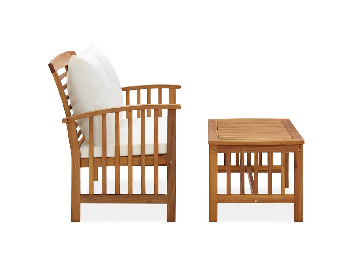 Maison Exclusive - Muebles De Jardín 2 Piezas Con Cojines Madera Maciza De Acacia