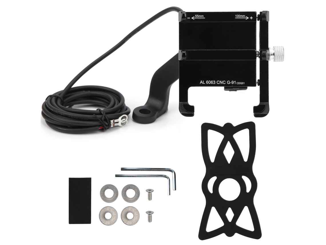 Soporte Para Teléfono G-91 Para Bicicleta Con Carga Usb Ajustable Para Motocicletas Y Bicicletas De 12-48 V.