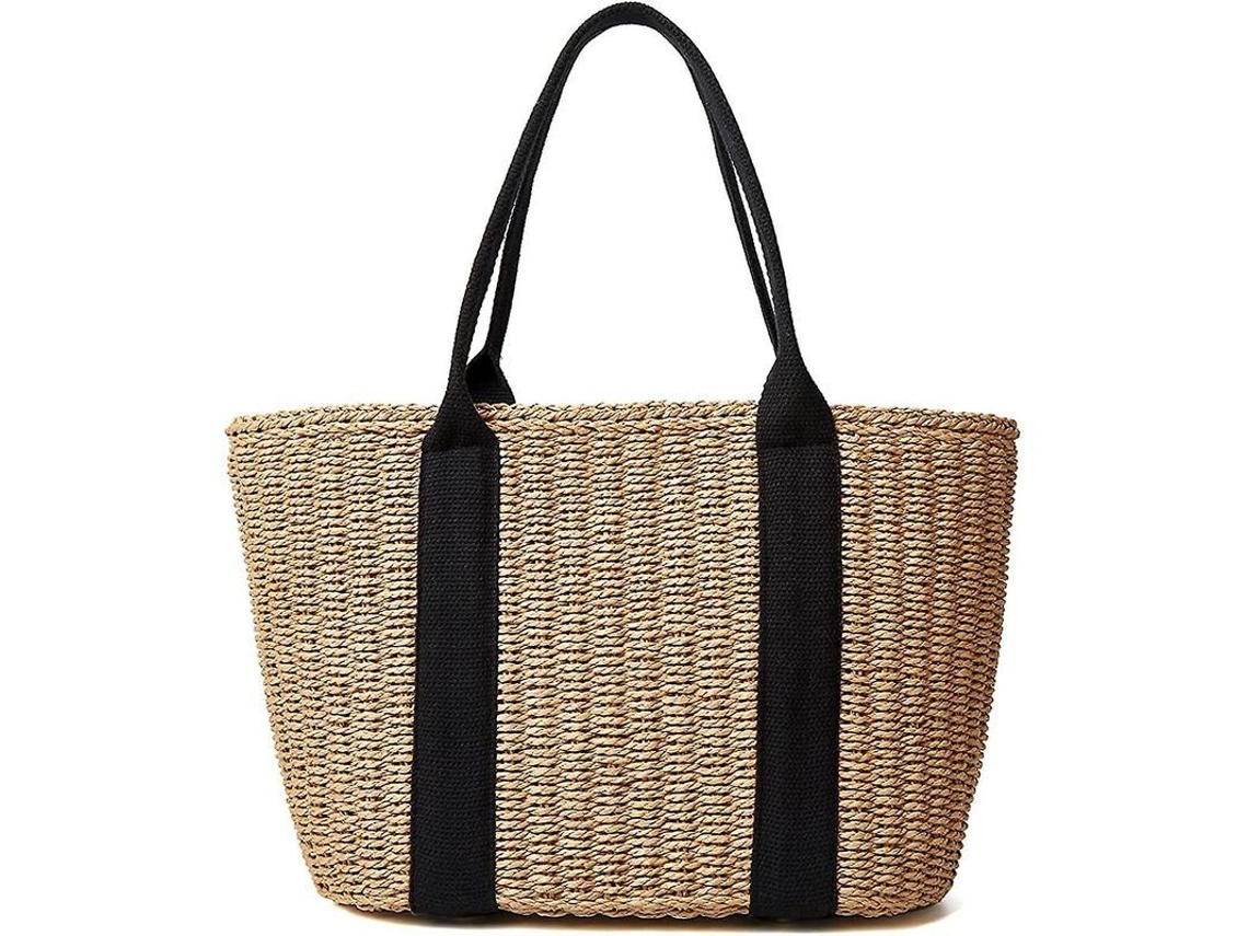 2026-bolso De Paja Para Mujer Verano Playa Grande Tote Mano Tejido A Mano Hombro Bandolera