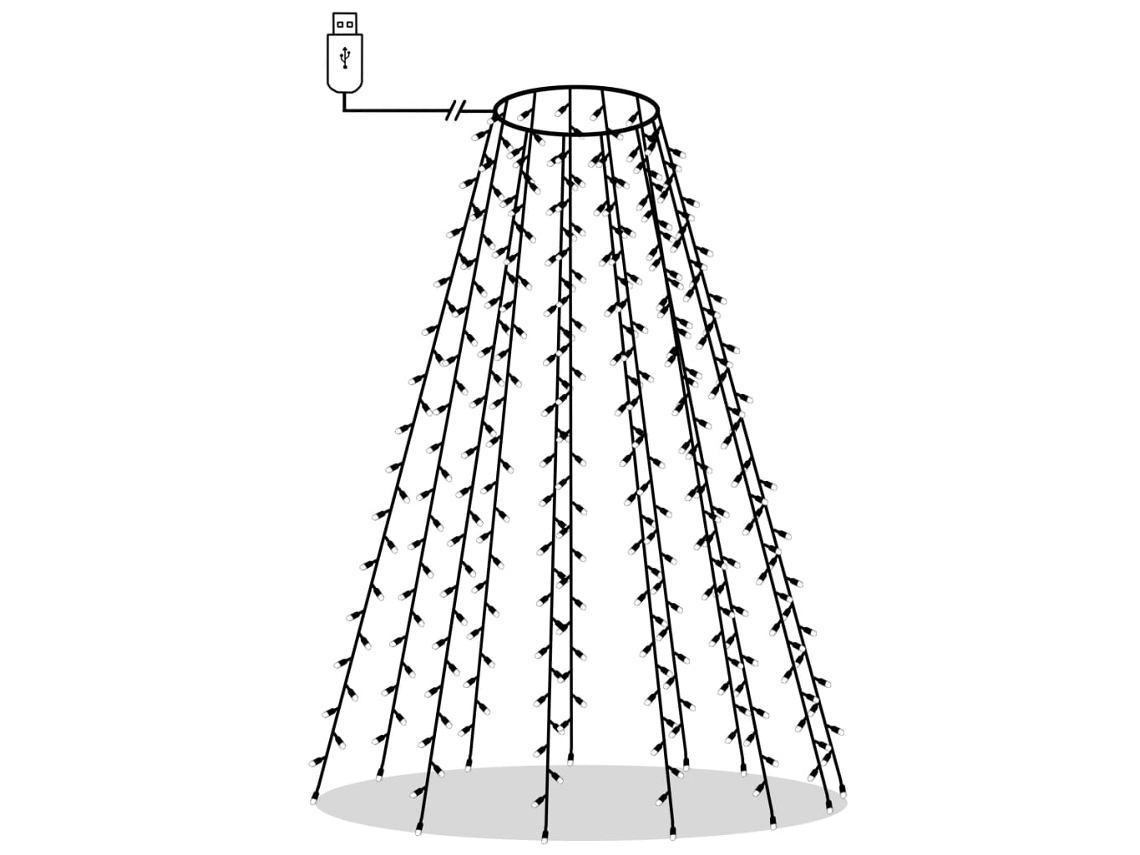 Luz de árbol de Navidad VIDAXL Multicolor PVC (150 cm)