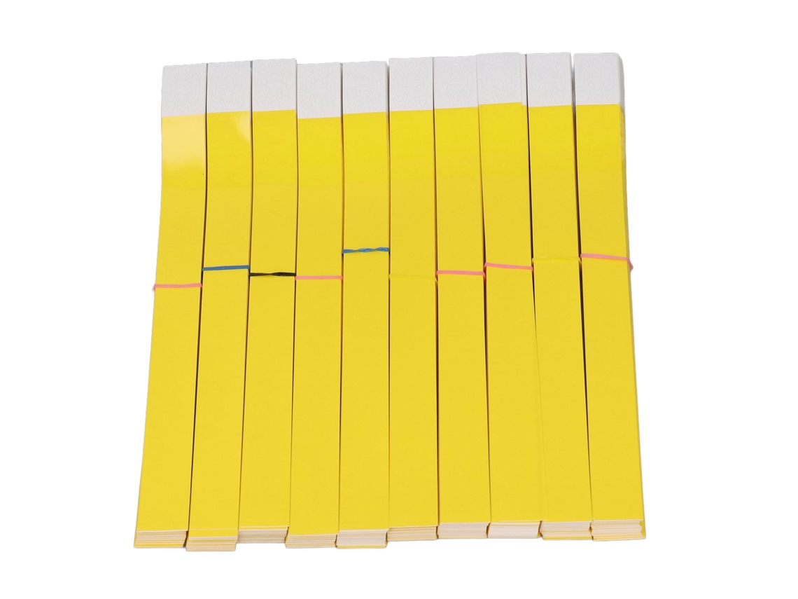 1000 Pulseiras Descartáveis À Prova de Água Resistente a Rasgos para Eventos Amarelo