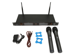 Sistema De Micrófono Inalámbrico (dual Canal Uhf Dinámico De Mano Profesional)