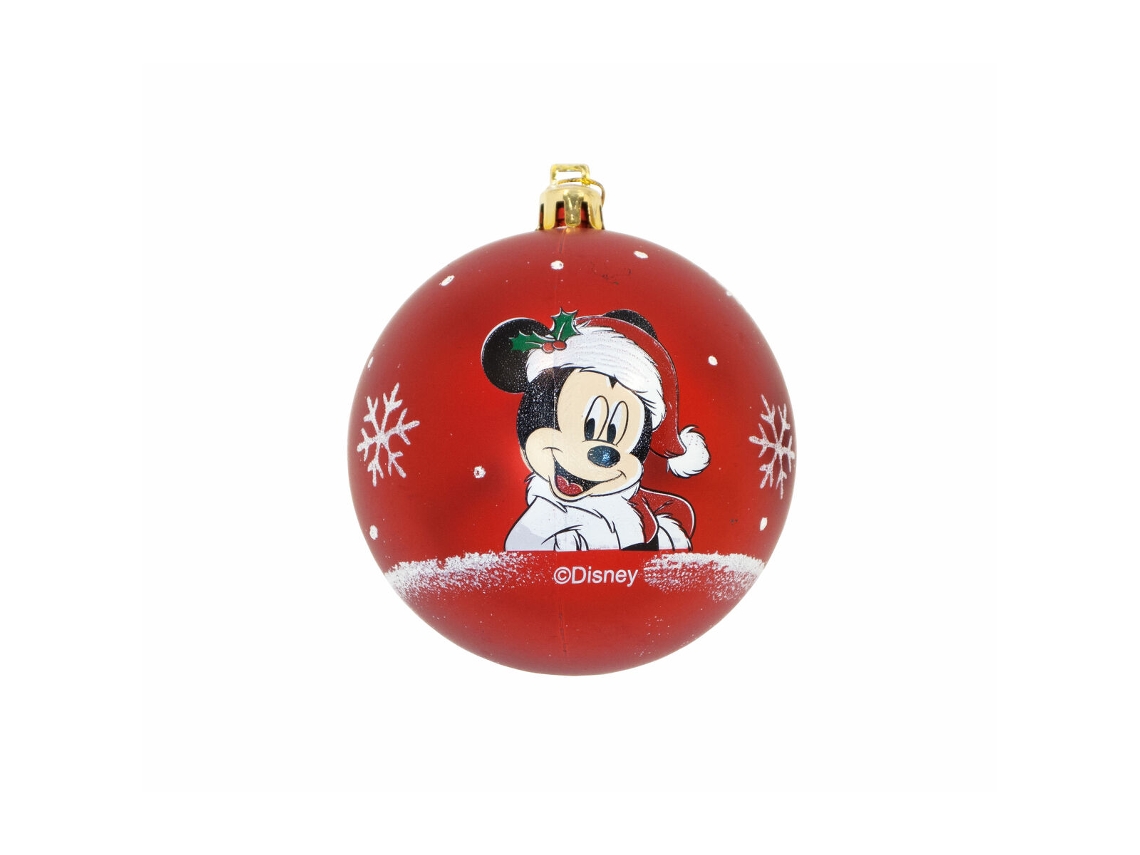 Bola de Navidad Mickey Mouse Happy smiles 10 Unidades Rojo Plástico (Ø 6 cm)