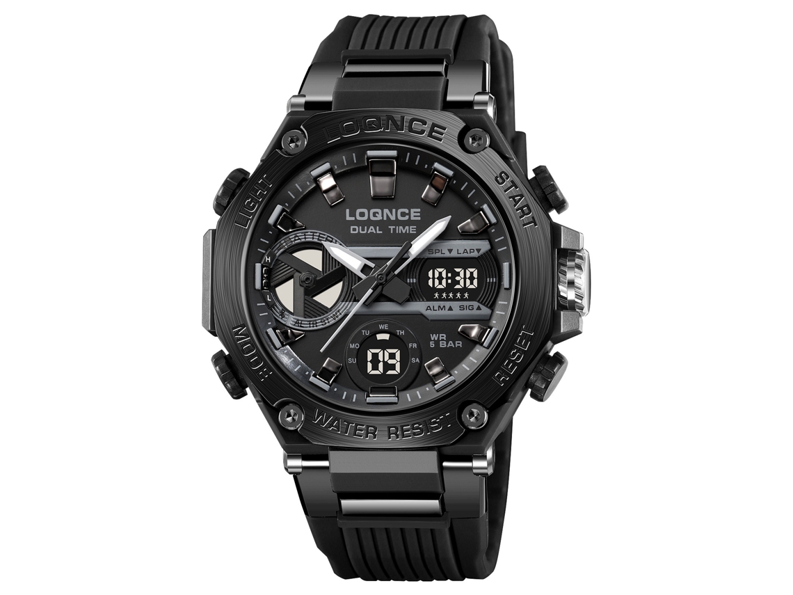 Reloj Deportivo (negro), Esfera Octogonal, Elegante Reloj De Pulsera Electrónico Multifuncional Luminoso Para Estudiantes.
