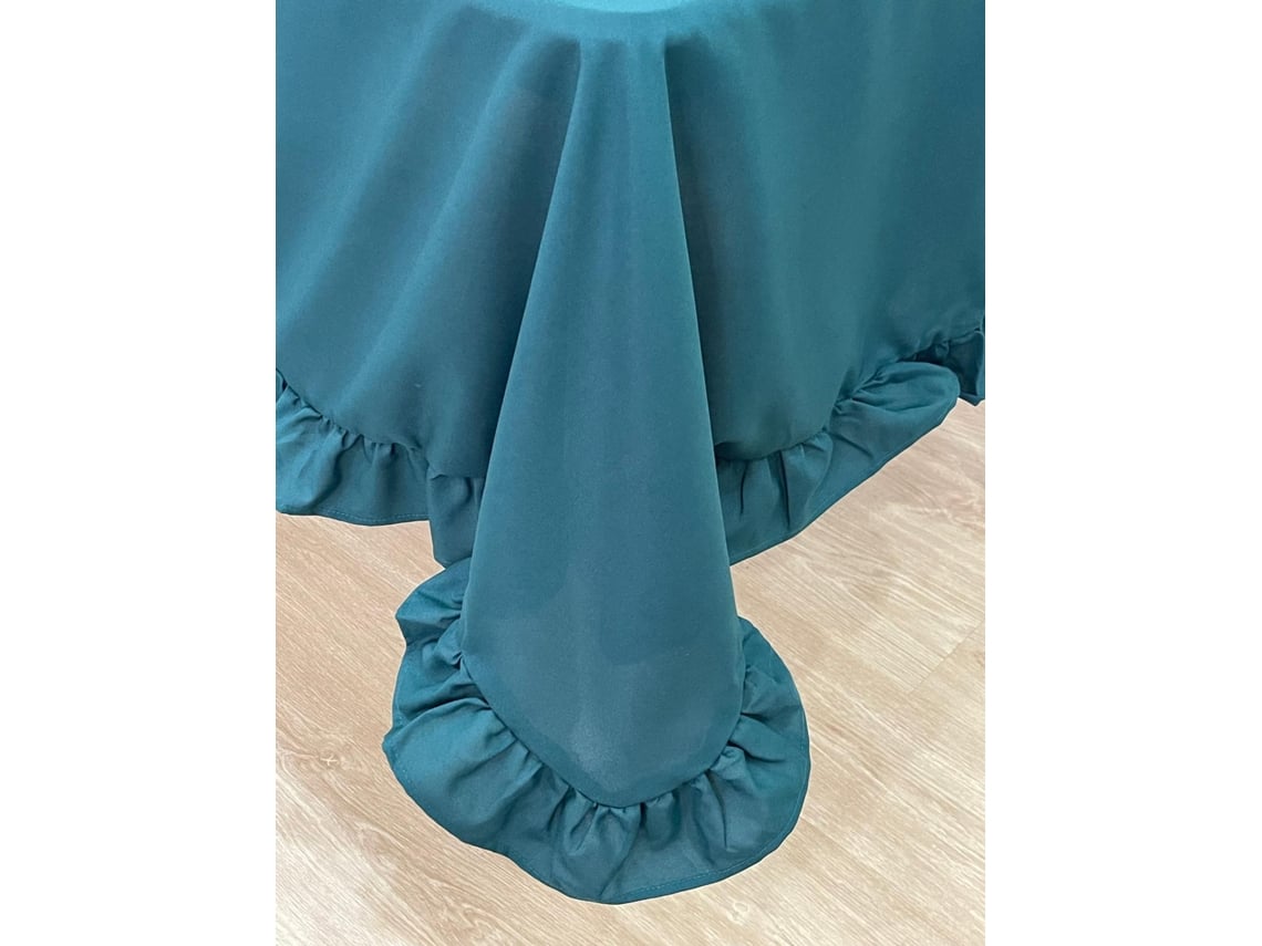 Mantel Con Volantes ILMH BY I LOVE MY HOME 160x300cm - Verde Liso