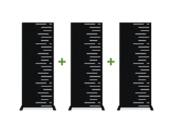 Juego de 3 paneles decorativos ARLBERG Negro H.160cm patrones lado derecho