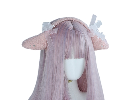 Accesorio de Halloween de Niña ZMDECQNA Orejas Gato Peludas Rosa
