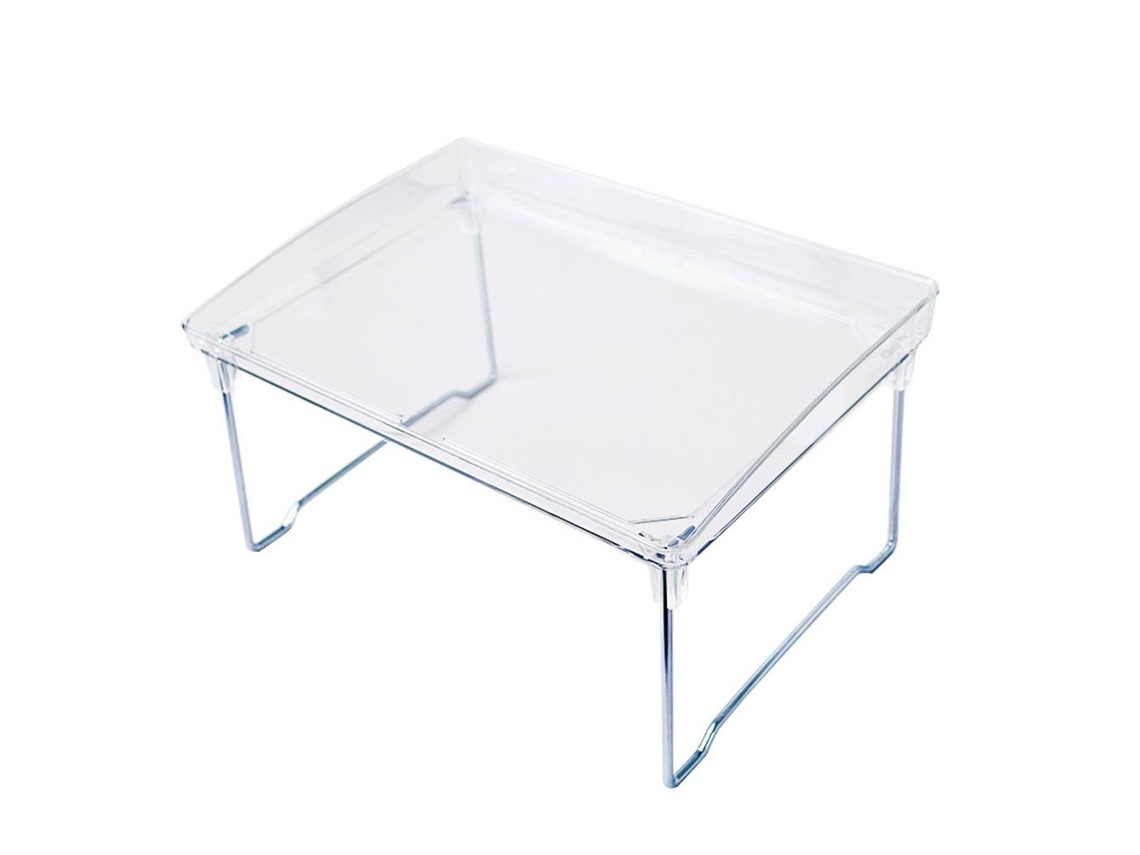 KOFIHETY Organizador plegable de acrílico transparente, bandeja portátil para desayunar en la cama, especiero apilable, organizador de estantes para armarios, 