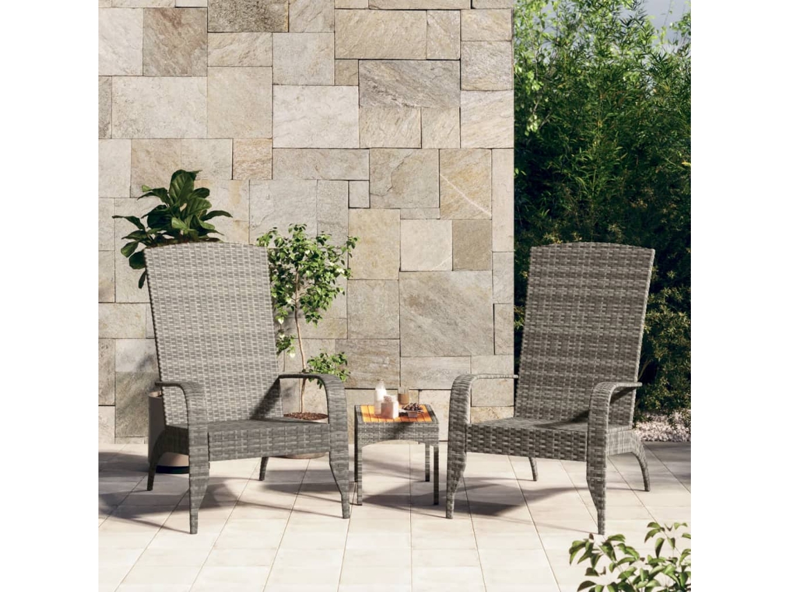 Silla de jardín de mimbre Adirondack de DKD Home Decor en gris