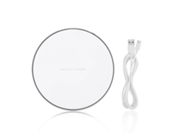 Cargador Inalámbrico Ultra-delgado Y Portátil Qi Para Iphone 8/x/8p De Aluminio Blanco