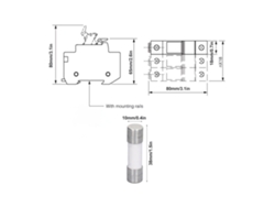 Omni-porta Fusible Dc 1p 32a Din Rail 20a 10x38mm Para Fotovoltaica 1000vdc Pv