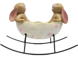 Estatuas De Jardín, - , 18 X 12,5 X 8 Cm, Resina, Exterior, Pieza Decorativa De Conejo Caprichosa, A La Intemperie,