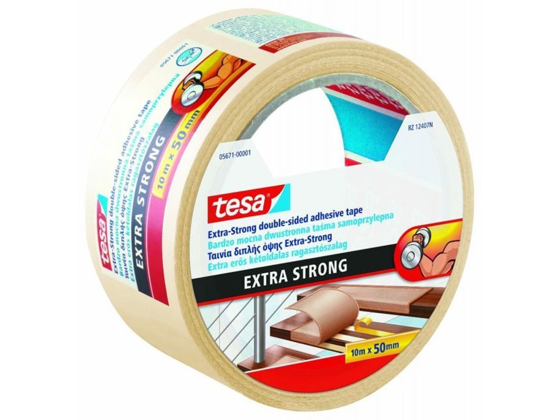 05671 00001 11 Cinta adhesiva de doble cara Tesa 10 MX 50 mm para alfombras extra resistentes