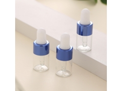 3 mini frascos goteros de vidrio de 2 ml, ecológicos y reutilizables, Mdug (azul)
