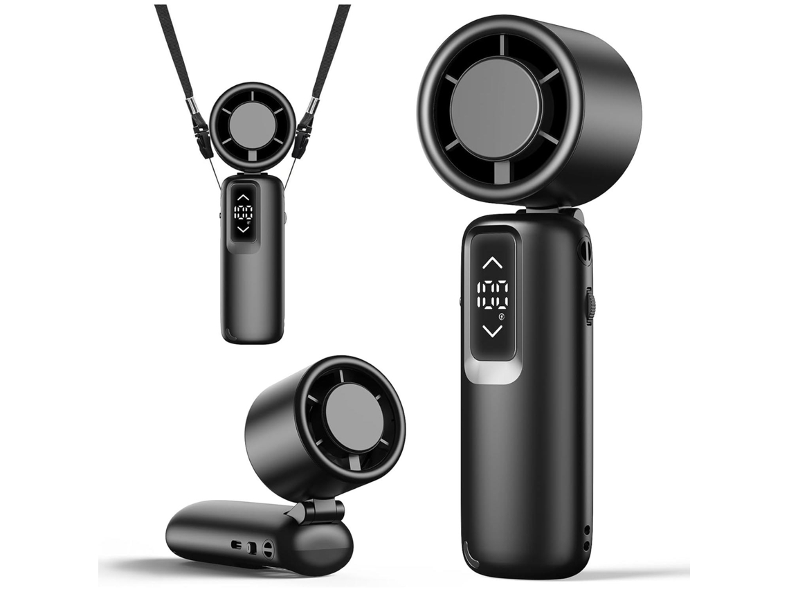 Ventilador De Mano (negro) - Ventilador Turbo Portátil - Velocidad Ajustable - Batería De 4000 Mah