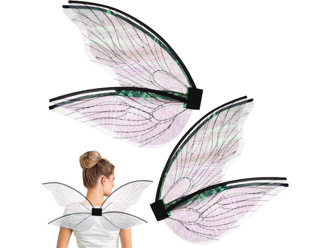 Fantasia De Fada Com 2 Asas Pretas De Arame, Portátil E Confortável De Usar, Para Cosplay E