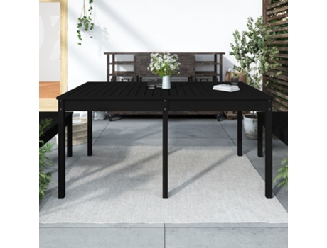 MAISON EXCLUSIVE Mesa de jardín madera maciza pino negro 159,5x82,5x76 cm