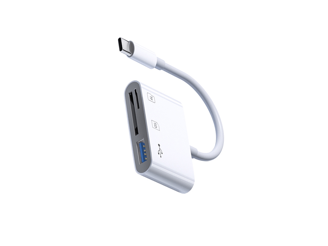 Lector de tarjetas 3 en 1, USB-C a SD/TF/USB