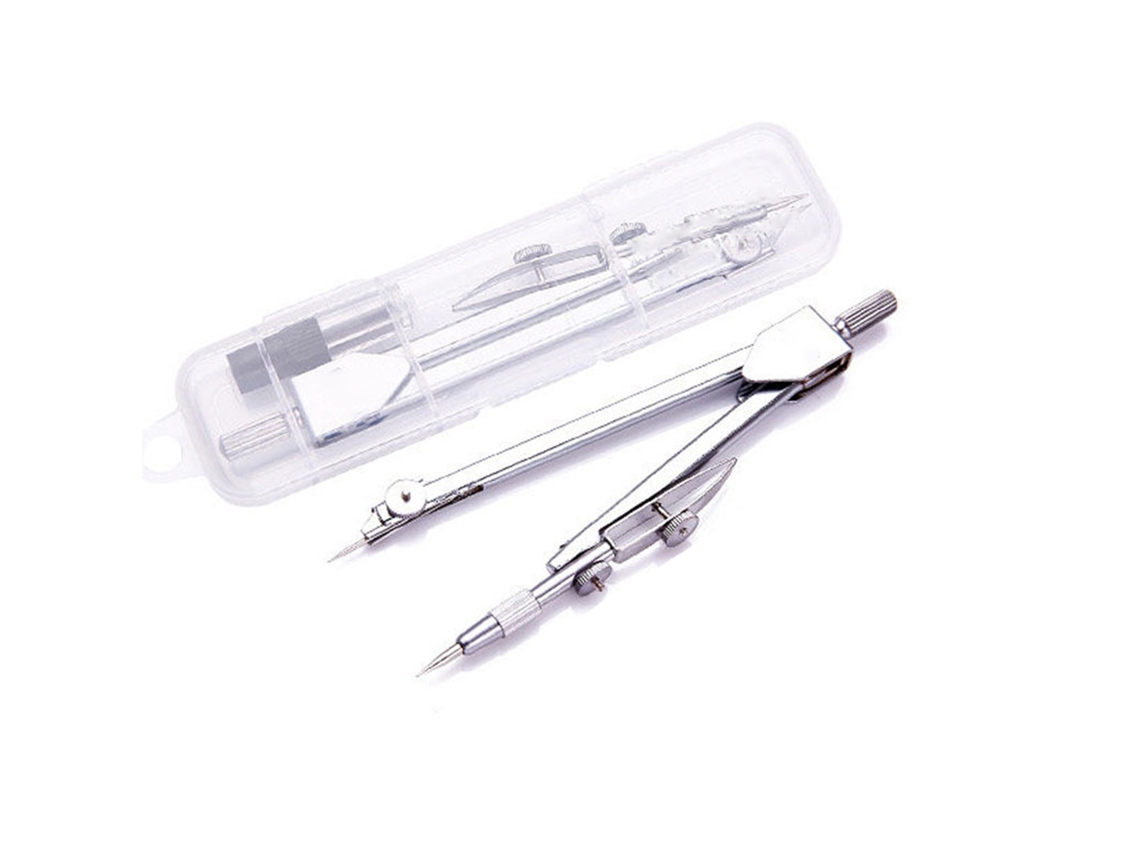 Conjunto De Compases De Metal Multifuncional Preciso Para Medir Y Dibujar Con Recargas Para Estudiantes Blanco