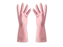 Baok - Guantes de goma gruesos, impermeables y reutilizables para lavar platos, verduras, muebles y para la cocina - Rosa