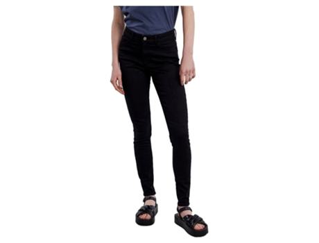 Calça PIECES Jeans Cintura Média Talia Skinny Fit Preto M / 32 Mulher