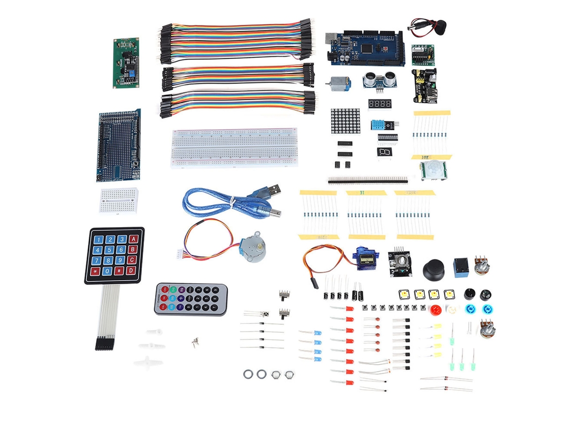Kit Básico De Aprendizaje Arduino Mega 2560 Con Lcd1602 Y Servomotor.