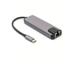 Adaptador divisor multipuerto Hub USB C 5 en 1 RJ45 1000Mbps 4k HDTV Hub USB con puerto Ethernet 5 en 1 RJ45 1000Mbps USB3.0 Aluminio C USHION