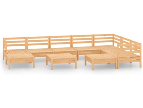 Conjunto 10 de muebles de jardín VIDAXL madera maciza de pino