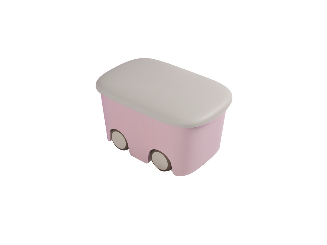 Caja de Ordenación Infantil Multiusos Bicolor Con Ruedas Almacenamiento Rosa Claro 45 L