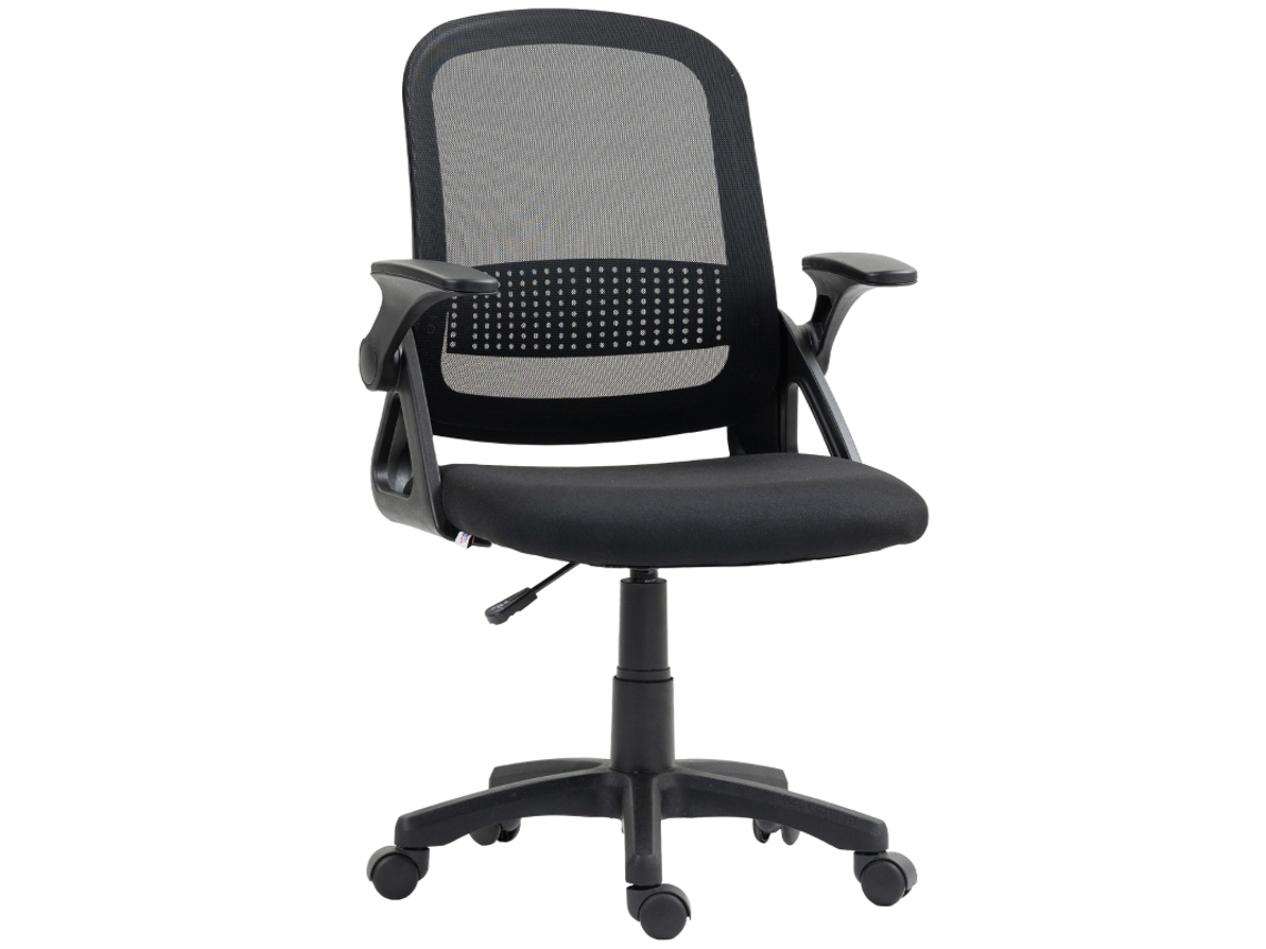 Silla Giratoria Ergonómica Con Reposabrazos Abatibles Y Soporte Lumbar Negra