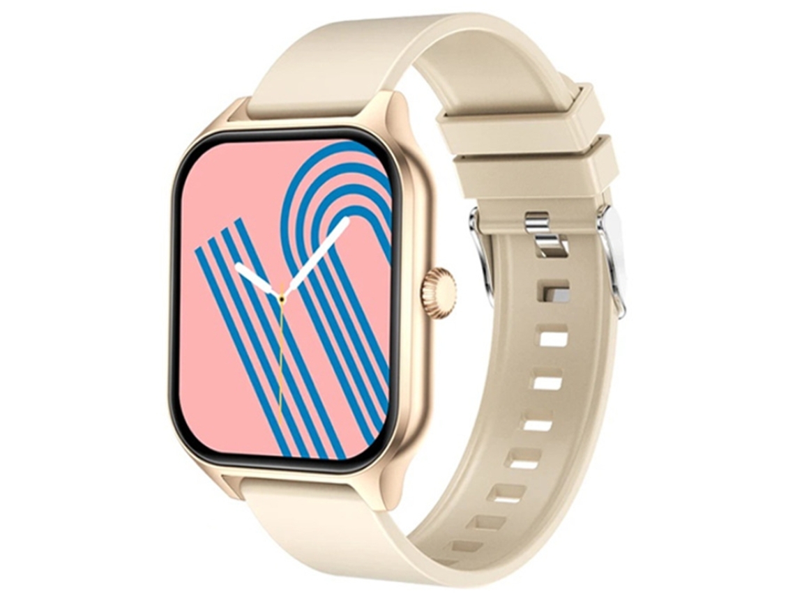Reloj Inteligente con Monitorización de Ritmo Cardíaco Presión Arterial y Oxígeno en Sangre Llamadas Bluetooth y Pantalla Grande Dorada YEMAESRE