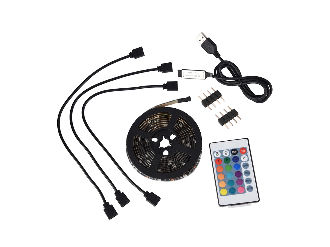Tira De Luces Led Rgb Usb Impermeable Para Luz De Fondo De Computadora Y Televisor