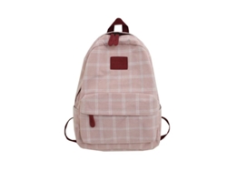 2026-mochila Escolar De Cuadros Académica Para Laptop, Cuadros Retro, Rosa
