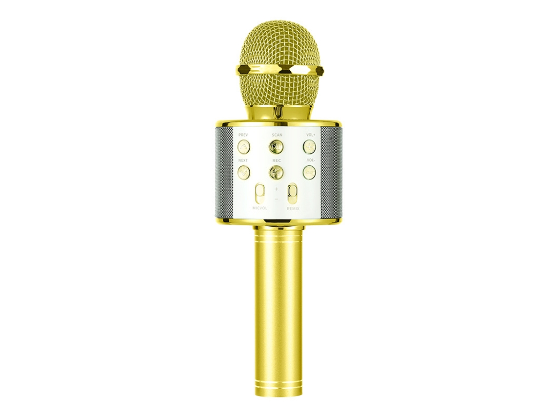 Micrófono inalámbrico Bluetooth, micrófono de karaoke, regalo de cumpleaños para niños y adultos Cuich (dorado)