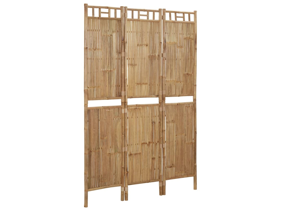 Pantalla | Tabique con 3 paneles 120x180 cm Bambú Wsd958988 Adorável Casa