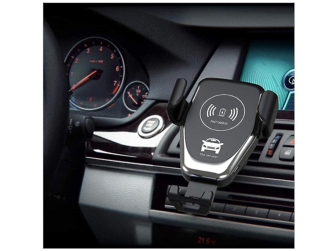 Cargador Carro Qi Fast Ventilação Painel Fixação Para Apple, Samsung Yizhood Negro