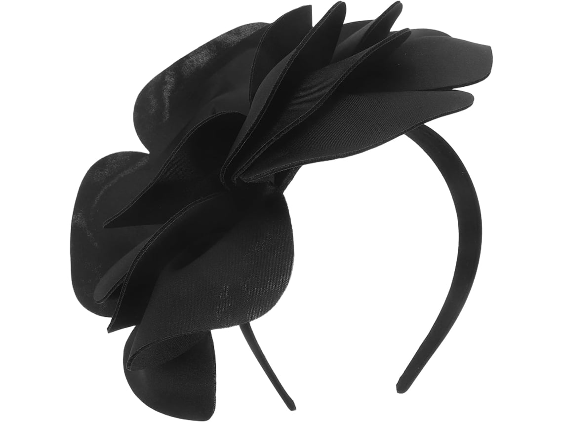 Diadema Para Mujer Ciieeo, Negra Con Flores, Poliéster Liso Y Vibrante, Accesorio Elegante Para Cualquier Atuendo.