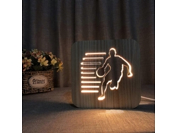 Luz nocturna LED Rosewell con forma de pata de animal, hecha de madera tallada, con puerto USB.