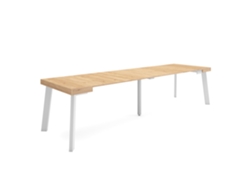 Mesa Consola extensible 300 Para 14 comensales Patas de madera Roble