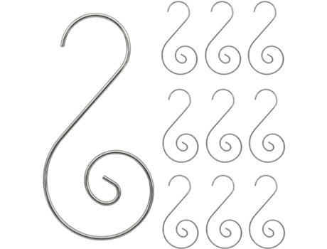 120 PCS Ganchos de adorno de Navidad Ganchos en forma de S para árbol de Navidad Gancho para colgar de alambre de metal, plateado