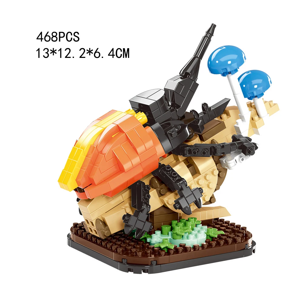 (escarabajo) Mundo creativo de insectos, bloques de construcción en miniatura, regalo para niños