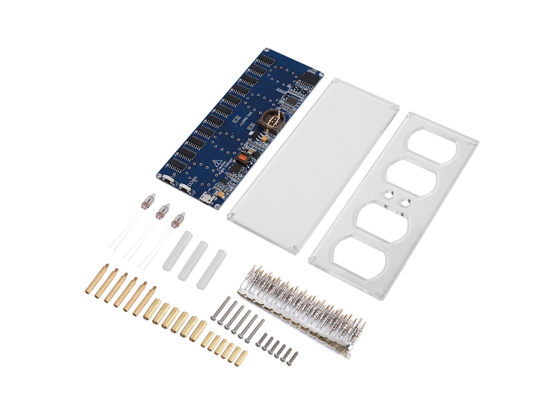 Kit De Reloj Digital 12in Pcba Diy Con Tira Led Y Tuercas Tubo Digital